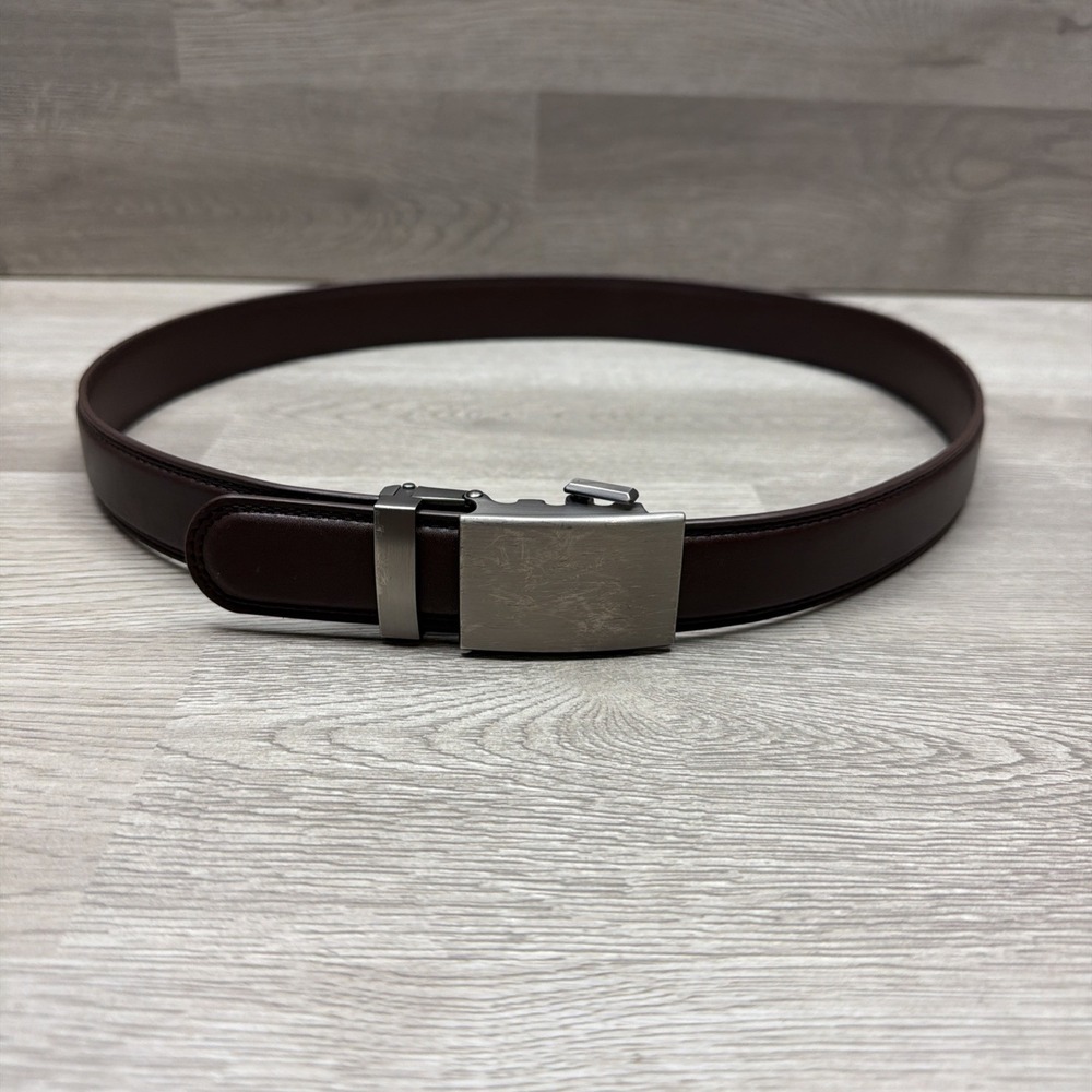 Anson Belt Dark Brown Strap Buckle Adjustable Ratchet One Size Metal Buckle 40"